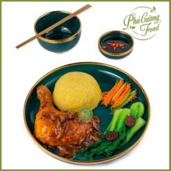 Cơm đùi Gà sốt nấm